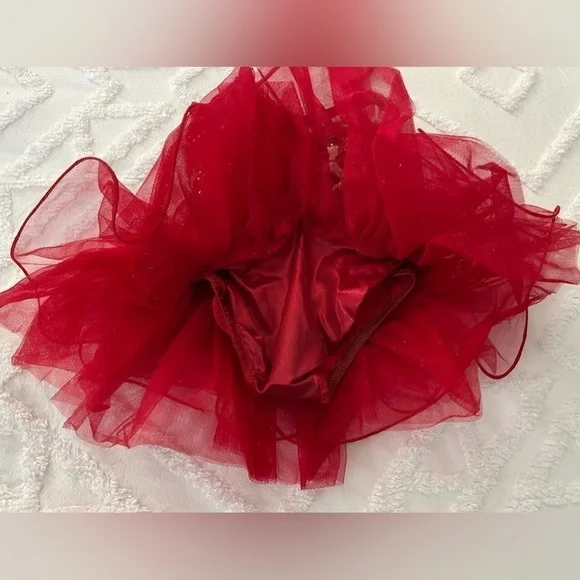 Weissman Red Leopard Print Dance Child Costume SC Black Red Sequin - Picture 3 of 14